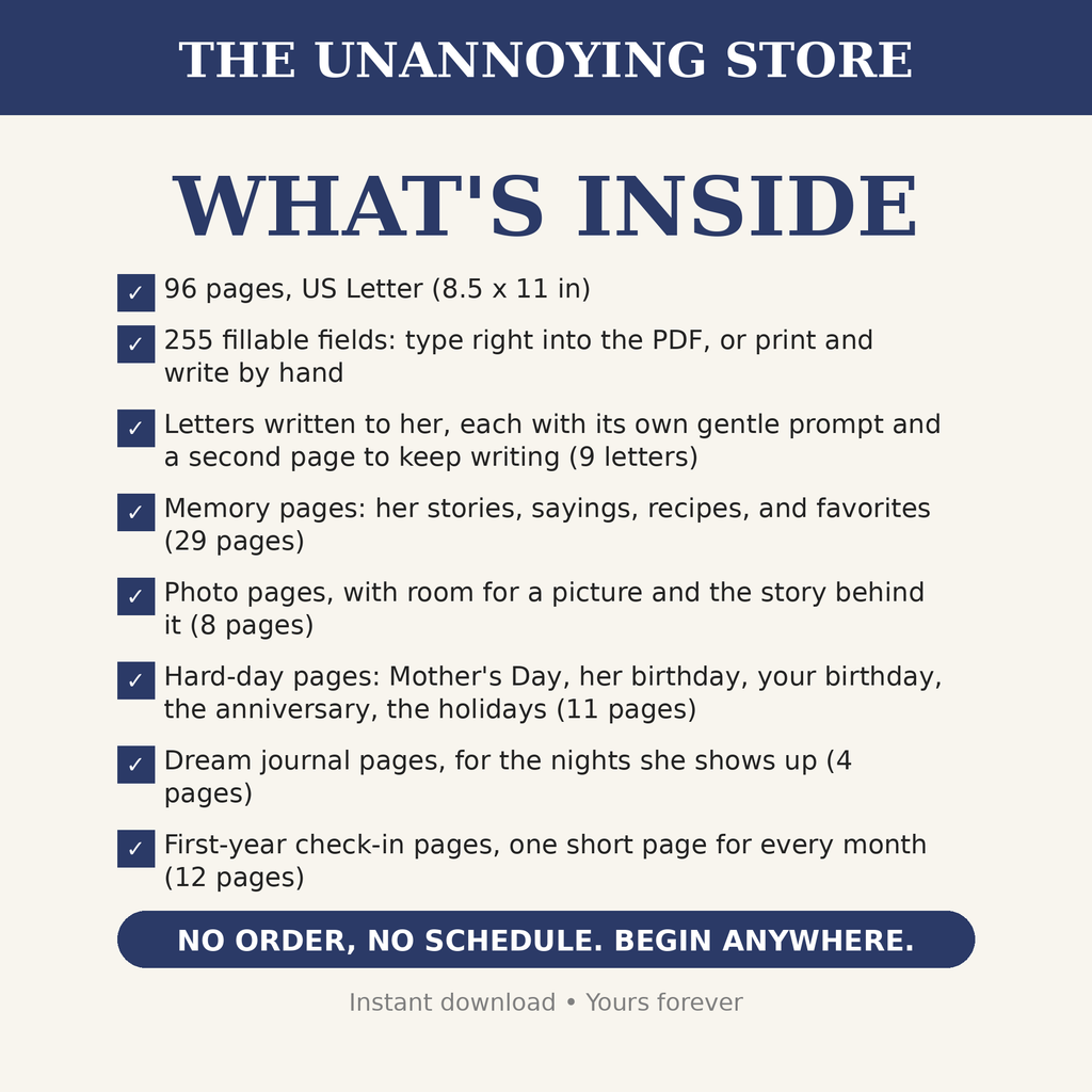 Grief Journal for the Loss of a Mother