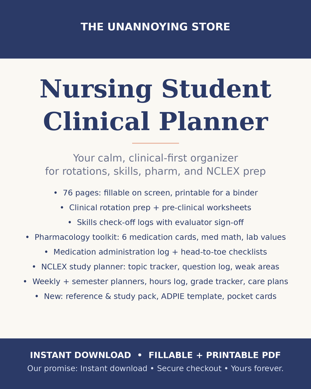 Nursing Student Clinical Planner with SBAR Handoff Sheets
