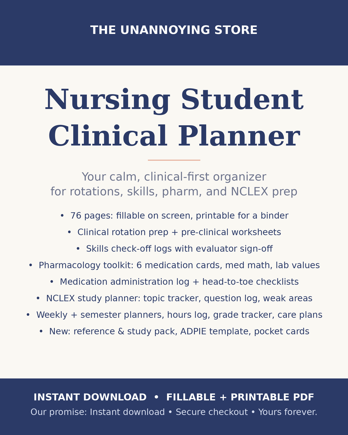 Nursing Student Clinical Planner with SBAR Handoff Sheets