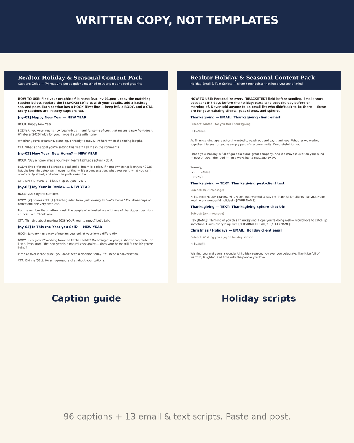 Realtor Holiday & Seasonal Content Pack