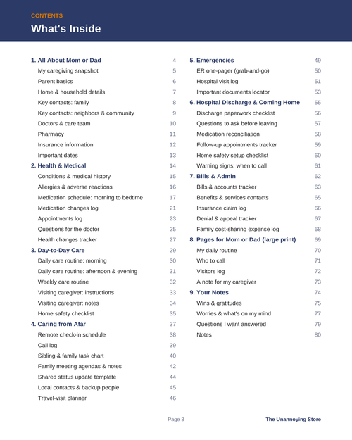 Caregiver Planner for Aging Parents