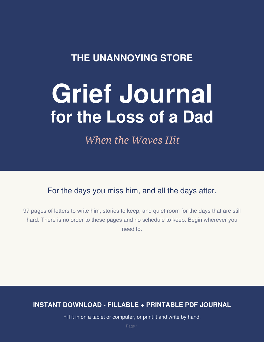 Grief Journal for the Loss of a Dad