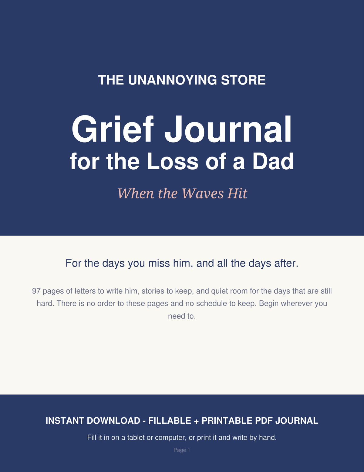 Grief Journal for the Loss of a Dad