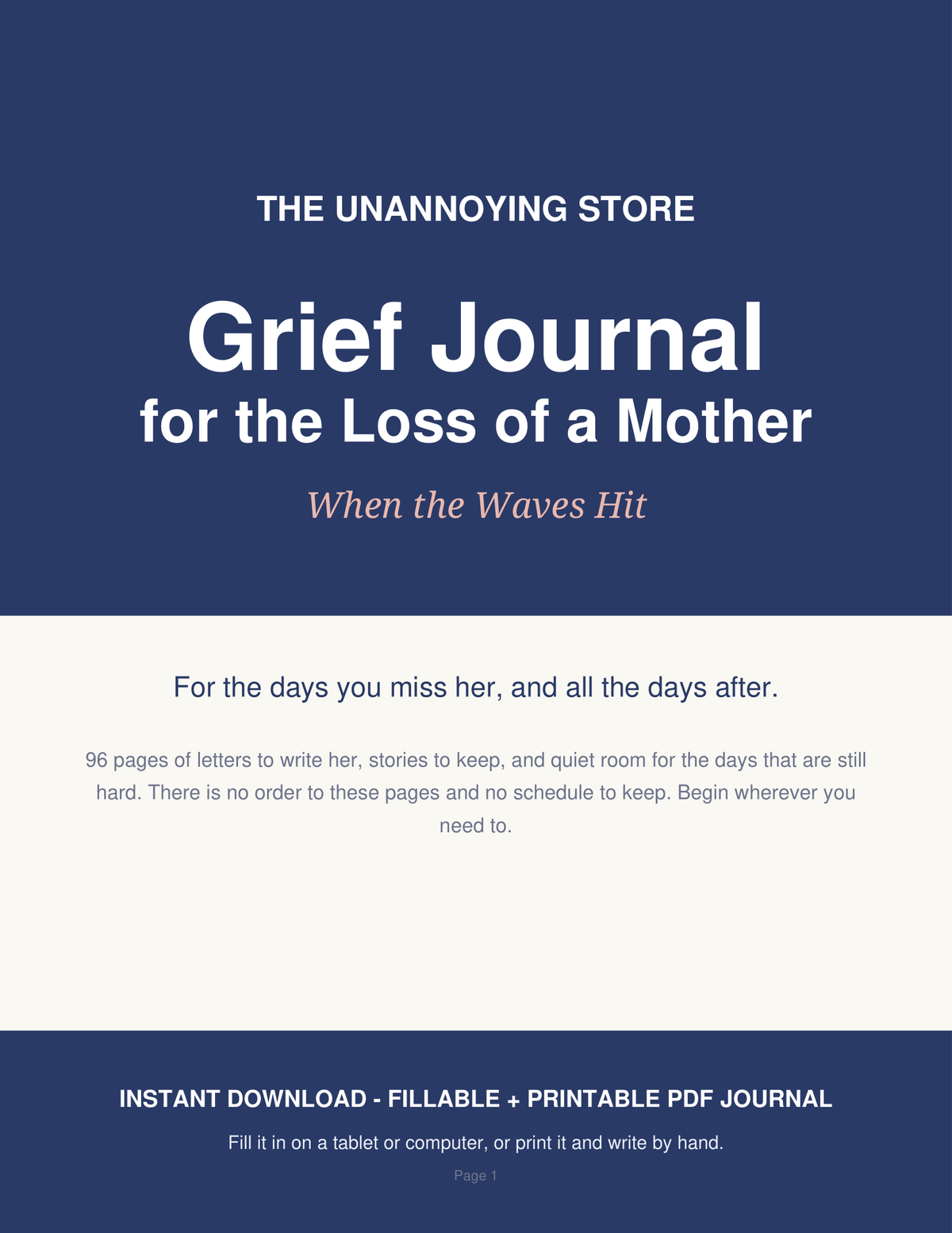 Grief Journal for the Loss of a Mother