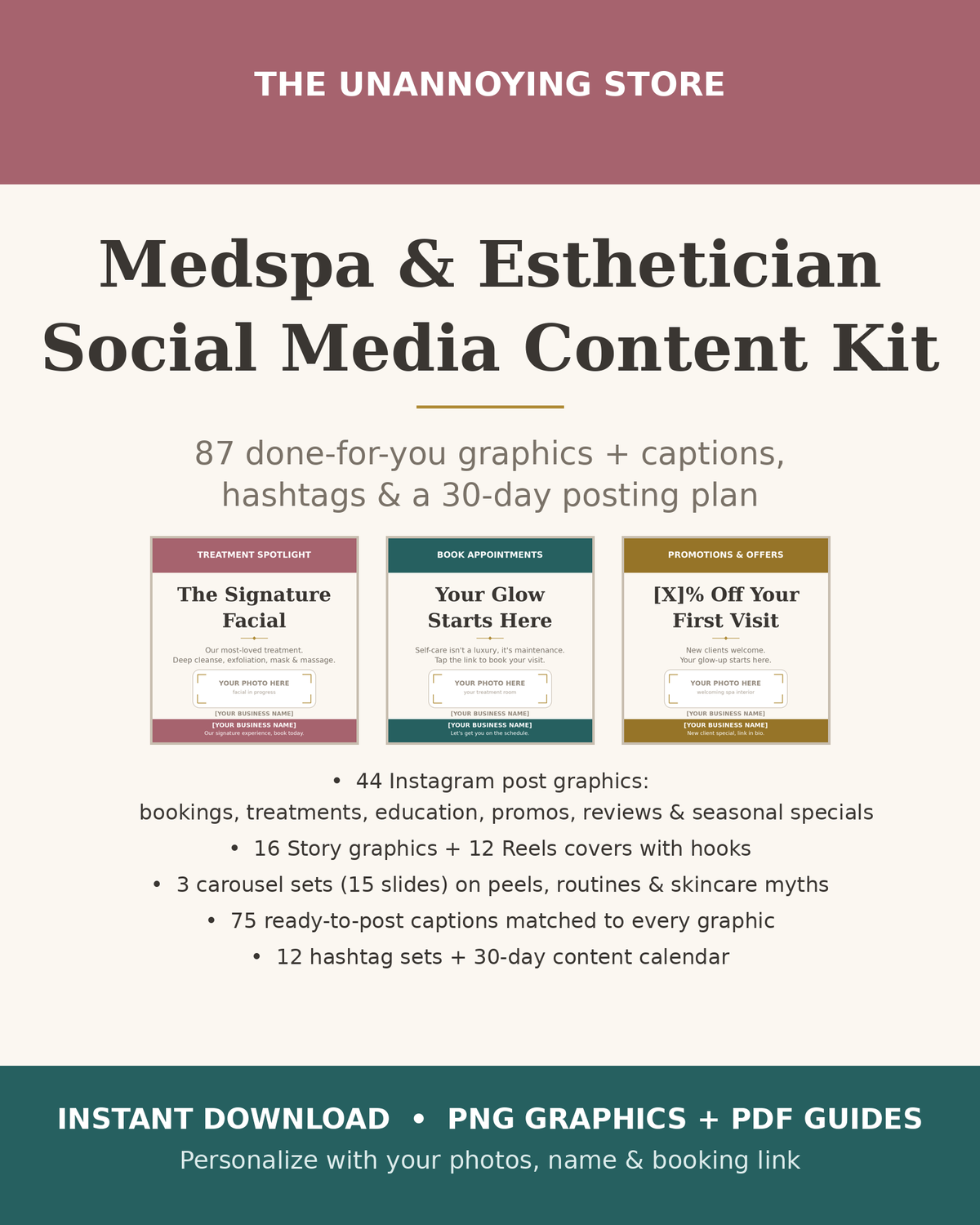 Medspa & Esthetician Social Media Content Kit