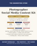 Photographer Social Media Content Kit cover, 72 done-for-you graphics