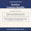 Realtor Content Bundle cover: both realtor kits, 2 kits, one download, save $6