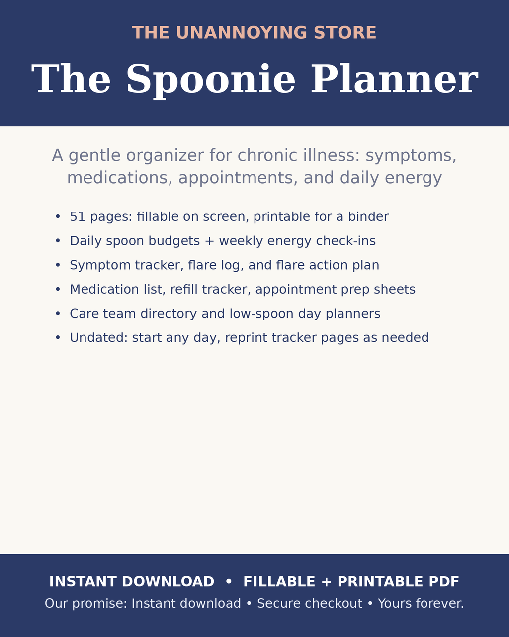 The Spoonie Planner cover: chronic illness organizer