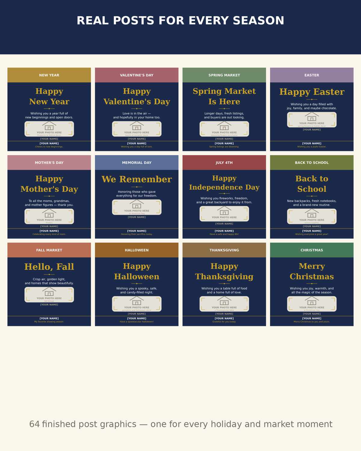 Realtor seasonal pack preview: post graphics