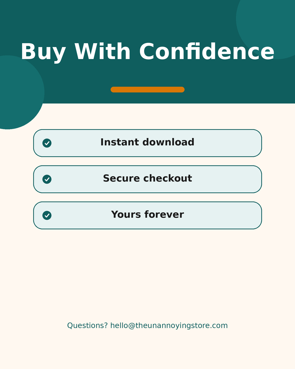 Buy With Confidence: instant download, secure checkout, yours forever